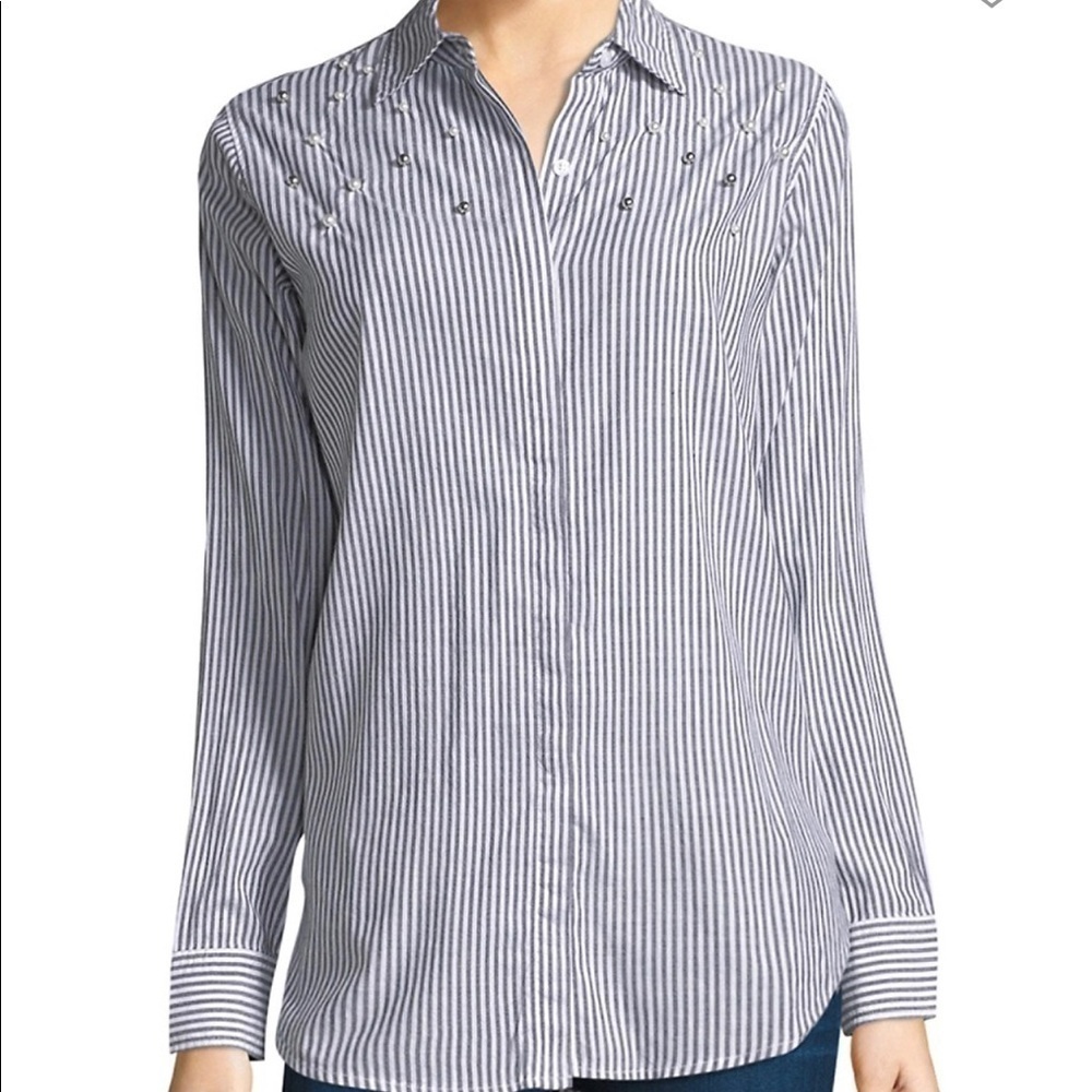 Rails Taylor Stripe Pearl Shirt Size Small